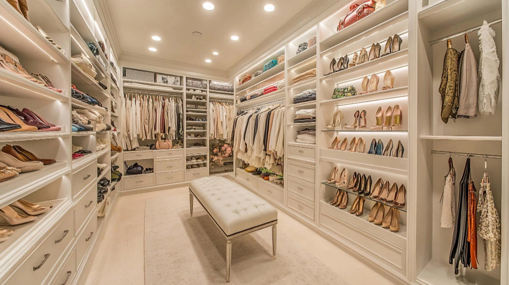 Modern boutique with glass doors and built-in lighting – Los Angeles Closet
